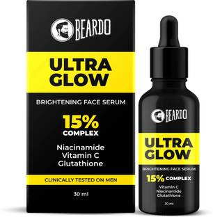 BEARDO Ultra Glow Face Serum for Men Niacinamide 10%, Vit C 5%, Glutathione Brightening