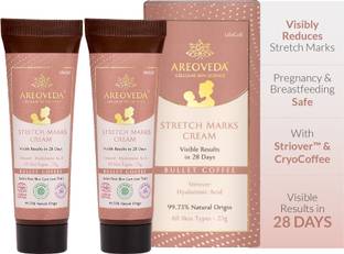 Areoveda Stretch Mark Cream (Pack of 2) | Visible Results in 28 Days | Works On Old & New Marks | Lab Tested, Ecocert Certified, & EWG Verified