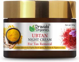 Dravida Organics Ubtan Night Cream, 50 g | Brightening Moisturizing Nourishing Face Moisturizer For All Skin Types