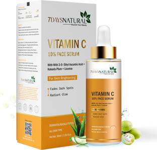 7days natural Vitamin C Face Serum 10% with Kakadu Plum & Liquorice for Face Brightenig, Reduce Dark Spots| Suitable for All Skin Types