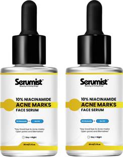 serumist 10% Vitamin C + 10% Niacinamide Face Serum - Brightens Skin | Hydrates Deeply | Reduces Acne Marks | Minimizes Open Pores (Pack of 2 Combo)