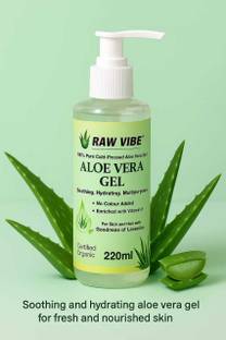RAW VIBE 100% Pure Aloe Vera Gel | Non Sticky | 100% Absorb