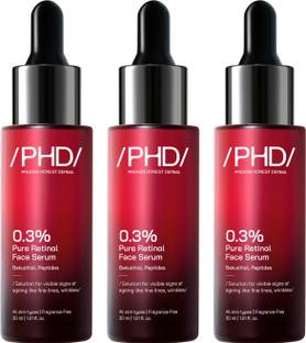 Proven Honest Derma /PHD/ 0.3% Pure Retinol Serum with Bakuchiol, Peptides & Hyaluronic Acid (Pack of 3)