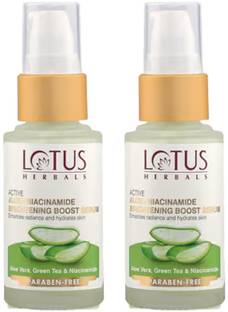 LOTUS HERBALS Active Aloe + Niacinamide Brightening Boost Serum ( Pack of 2 ) ( 30ml * 2 )