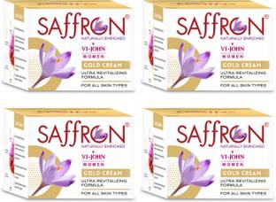 VI-JOHN Saffron & Gold Fairness Cream for Women, 50 g (Pack Of 4)