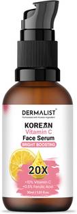 Dermalist 20x Korean Vitamin C Bright Boosting Face Serum | for Brighter, Glowing and soft skin for Dark Spots Dull Skin Reduces | Dullness & Uneven Skin Tone | Serum For Glowing Skin | For women and men | For all skin type
