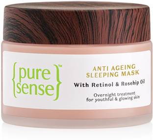 PureSense Anti Ageing Sleeping Mask with Retinol & Rosehip Oil Face Moisturiser for Women