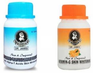 DR. JAMES Glutathione & Vitamin c 1000 mg - Skin Whitening Capsules - Combo Offer