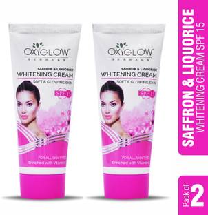 OXYGLOW Saffron and Licourice Whitening Cream with SPF-15 and Vitamin E -60G (Pack of 2)