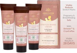 Areoveda Stretch Mark Cream | Visible Results in 28 Days | Works On Old & New Marks | Lab Tested, Ecocert Certified, & EWG Verified (Pack of 3)