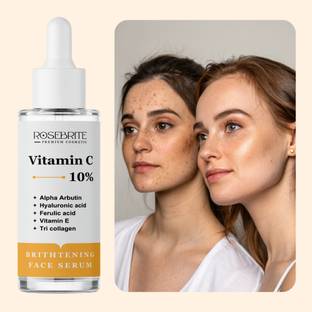 RoseBrite Glow-Enhancing Vitamin C Face Serum – With Alpha Arbutin to Reduce Discoloration, Improve Skin Tone & Brighten Complexion