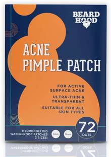 BEARDHOOD Acne Pimple Patch | 72 Hydrocolloid Waterproof Patches | For Active Surface Acne