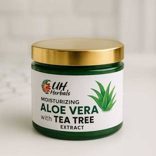 UH Herbals Aloe Vera Moisturizing Gel With Tea Tree Extract-Soothing, Hydrating & Clarifying Care for Skin & Hair