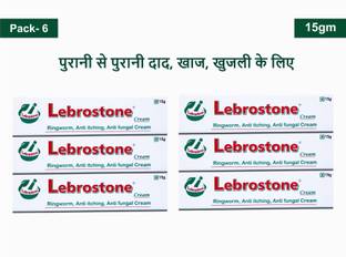 Lebrostone Ayurvedic Skin Care Cream 15g Treatment for Ringworm, Anti Itching, & Anti Fungal Infections (Pack of 6,)