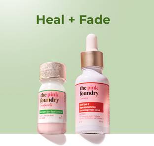 The Pink Foundry Overnight Acne Spot Corrector to Shrink Active Acne & Dark Spot & Hyperpigmentation Serum to Fade Acne Marks Combo