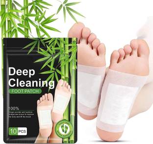 QERINKLE Deep Cleansing Foot Patch, Natural Bamboo Vinegar Ginger Powder Foot Pad for Foot Care, Adhesive Sheets for Relaxation, Pain Relief and Remove Dampness (PACK OF 10)