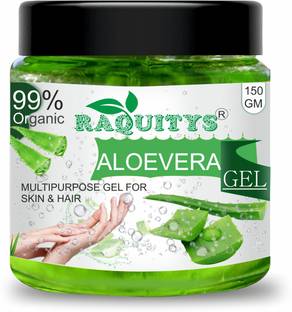 RAQUITYS Aloe Vera Gel For Skin Acne, Scars, Dark spots Face & Hair Care 150gm
