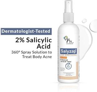 Fixderma 2% Salicylic Acid Salyzap Body Acne Spray For Acne on Back, Shoulders & Chest