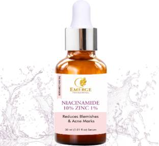 EMERGE Professional 10% Niacinamide Face Serum for Acne Marks, Blemishes & Oil Balancing with Zinc