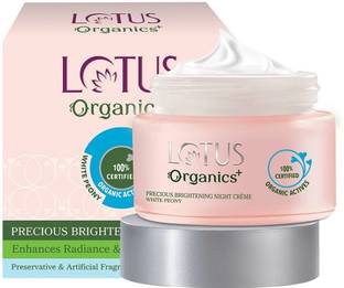 Lotus Organics+ Precious Brightening Night Creme | 100% Certified White Peony