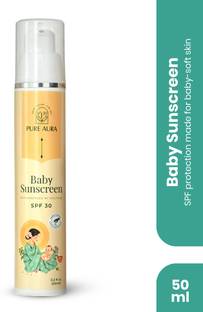 Pure Aura Baby Sunscreen SPF 30 - 100% Mineral & Ayurvedic, Safe for Sensitive Skin
