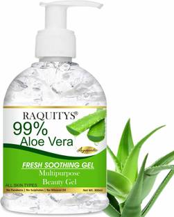 RAQUITYS 100% Pure Aloe Vera Gel - Repairing & Soothing for Face, Body & Hair
