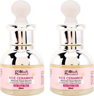Globus Naturals Rice Ceramide Revival Face Serum, For Korean Glass Skin, Set of 2