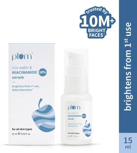 Plum 10% Niacinamide & Rice Water Face Serum | Clear & Bright Skin | Dermat-Tested