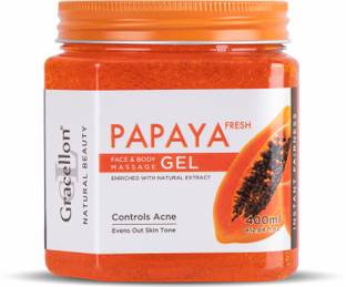 Gracellon Papaya Fresh Face & Body Massage Gel | Hydrates The Skin | Improves Elasticity