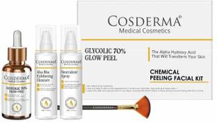 COSDERMA Glycolic 70% Glow Peel - Deep Exfoliation & Skin Renewal | Chemical Peeling Facial Kit