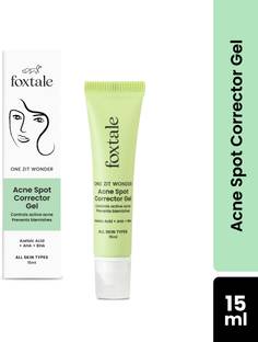 Foxtale Acne Spot Corrector Gel with Azelaic Acid + AHA+BHA, Treats Active Acne in 12Hrs