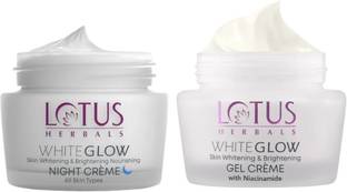 LOTUS HERBALS WhiteGlow Skin Whitening & Brightening Gel Cream AND Night Cream