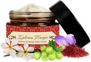 Herbs&Greens Zafrani Nargis Natural Vitamin C Saffron & Nargis Anti Aging Elixir Cream, | Glowing & Radiant Skin | Ayurvedic Day & Night Face Cream