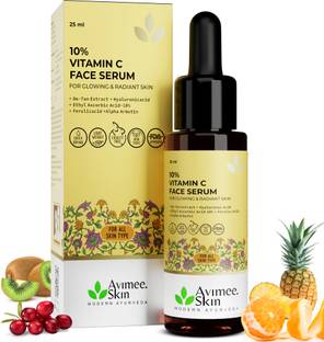 Avimee Herbal 10% Vitamin C Serum With Hyaluronic Acid & De-Tan Extract For Skin Brightening