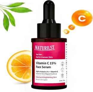 NATURILST Professional 15% Vitamin C Face Serum with 1% Alpha Arbutin, Vita-E, Ferulic Acid | Advanced...