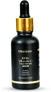 GLAMURE 10% Vitamin C Face Serum with 4% Niacinamide & 1% Hyaluronic Acid, Brightening & Hydrating Serum for Glowing Skin, Men & Women, Anti-Dullness,