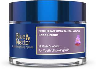 Blue Nectar Ayurvedic Anti Aging Face Cream, Saffron Face Moisturizer Cream for Women