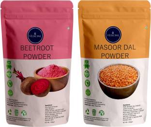 VEDICINE Masoor Dal Powder (RED LENTILS) and Beetroot Powder For Face and Skin