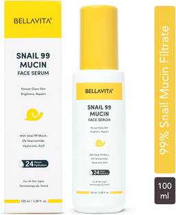 BELLAVITA Snail Mucin Face Serum | 5% Niacinamide|Hyaluronic Acid|Glass-Like Skin | 24 Hr Hydration | Improves Skin Texture|For Indian Skin| Snail 99 Serum