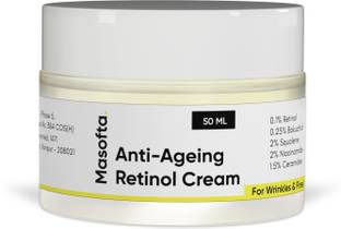 Masofta Anti Ageing Retinol Night Cream with 0.1 % Retinol & Bakuchiol for Wrinkles, Fine Lines, & Skin Tightening