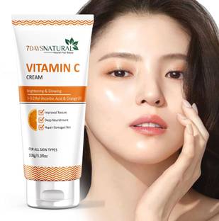 7days natural Vitamin C cream for face Brightening & Daily Nourishment | Extra Glow with Orange Peel & Ferulic acid - Paraben & sulfate free