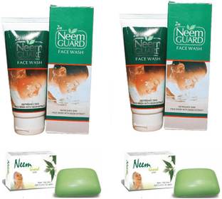 ZEE DRUGS Neem Guard Face Wash and Soap (Pack of 4)
