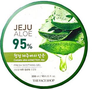 The Face Shop Jeju Aloe Fresh Soothing Gel with Vitamin E, for Body, Face & Hair
