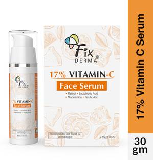 Fixderma 17% Vitamin C Face Serum for Glowing Skin, Retinol Face Serum For Women and Men