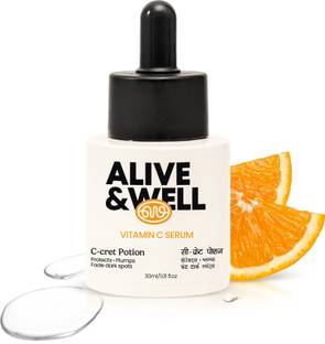 Alive & Well Vitamin C Face Serum, with Hyaluronic Acid, for Brightening & Hydrating Skin
