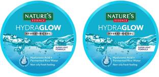 Nature's Essence HYDRAGLOW HYDRATING GEL HYALURONIC ACID+FERMENTED RICE WATER NON OILY PACK OF 2