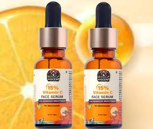 Hiscent 15% Vitamin C Face Serum for Brightening with Ferulic Acid & Kakadu Plum Combo Pack