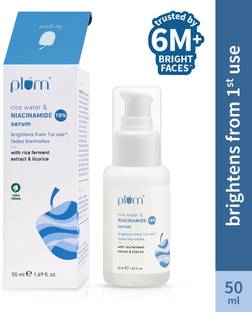 Plum Rice Water & 10% Niacinamide Face Serum |Brightens & Fades Blemishes |