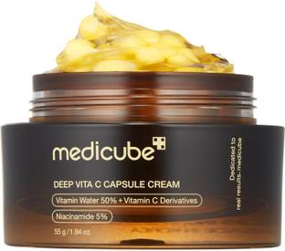 Medicube Deep Vitamin C Golden Boba Capsule Face Moisturizer - Liposome Capsules For Wrinkles, Skin Radiance - Transparent Gel for Glow Hydration - Korean Skin Care 1.94 oz