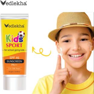 Vedlekha Sunscreen - SPF 46++ PA+++ Kids All Sports Broad Spectrum for School-going Kids Boy & Girl